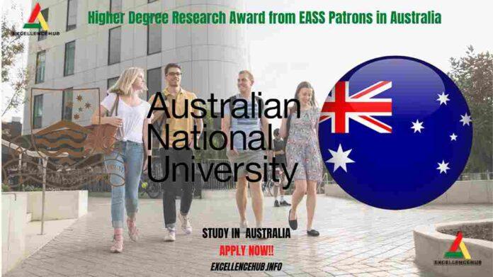 Higher Degree Research Award from EASS Patrons in Australia