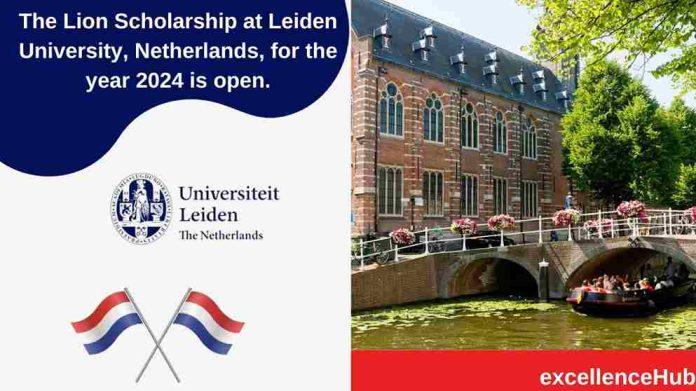 The Lion Scholarship at Leiden University, Netherlands, for the year 2024 is open.