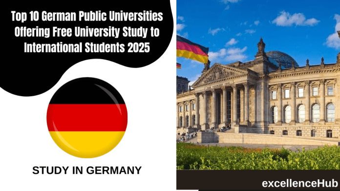 Top 10 German Public Universities Offering Free University Study to International Students 2025